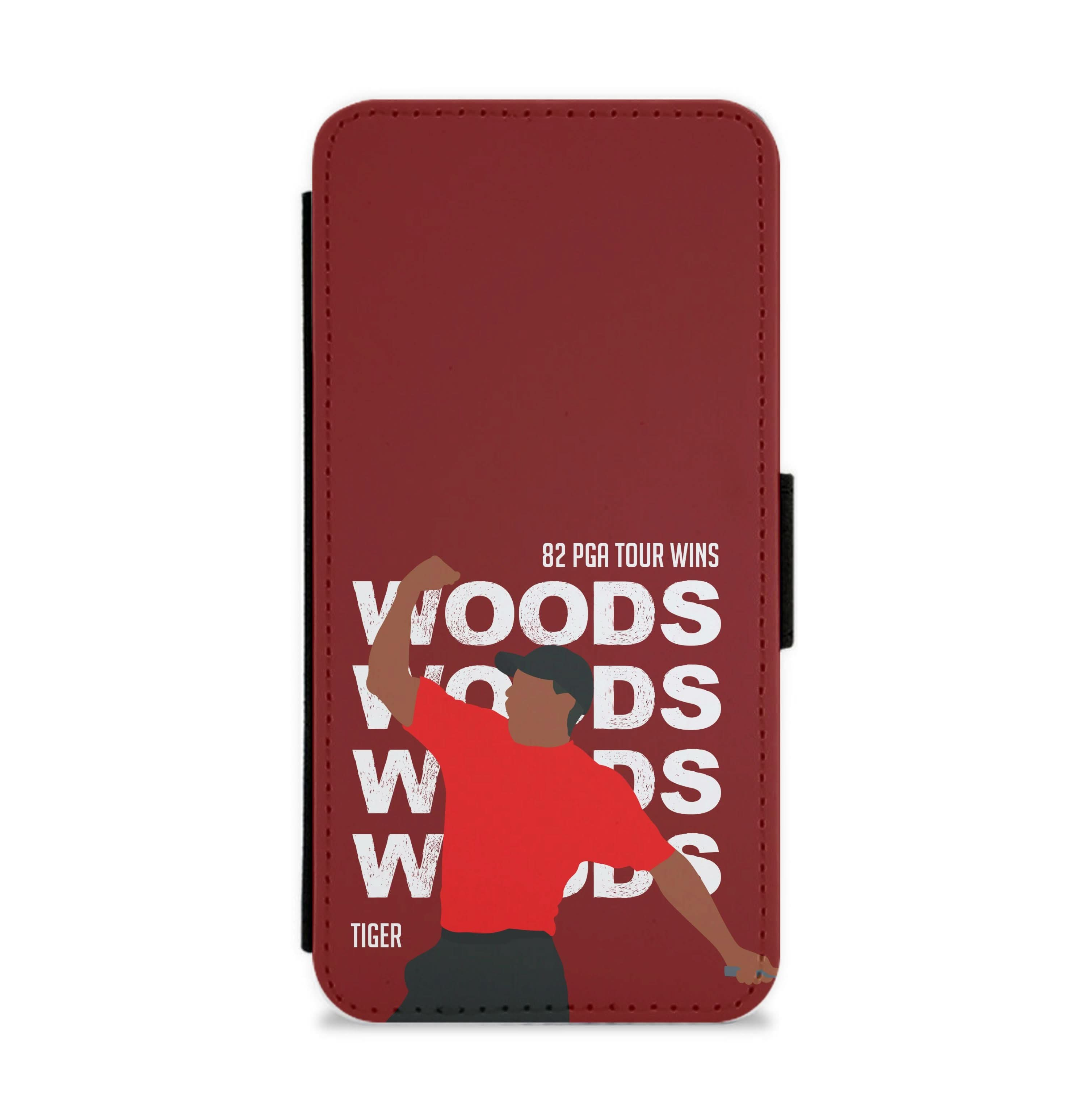 Woods Dark Red Flip / Wallet Phone Case