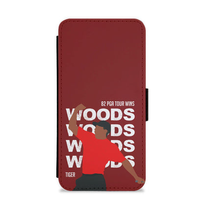 Woods Dark Red Flip / Wallet Phone Case