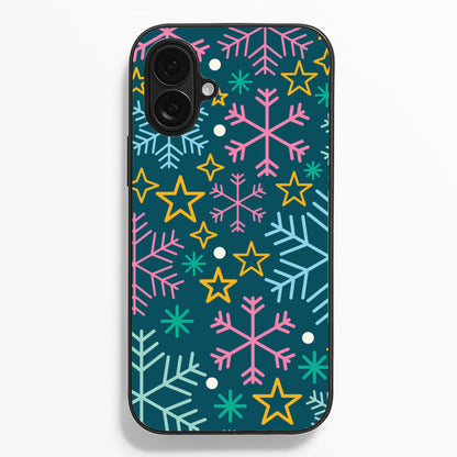 Colourful Christmas Symbols Pattern iPhone 16 Plus Case