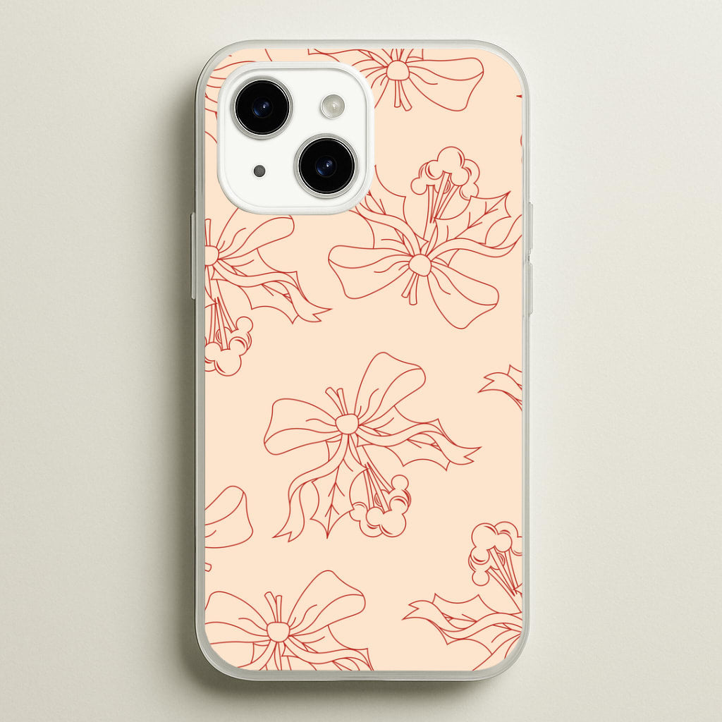 Cartoon Mouse Holly Pattern iPhone 14 Plus Case