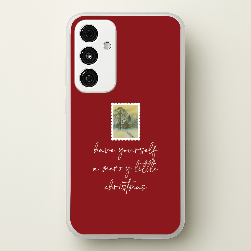 A Merry Little Christmas Stamp Galaxy A35 Case