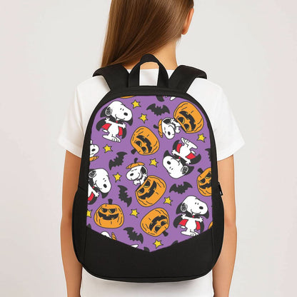 Cartoon Beagle Halloween Pattern School Bag