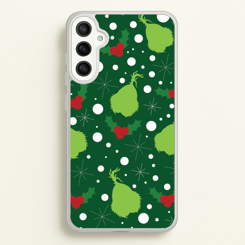 Green Creature Christmas Pattern Galaxy A36 Case