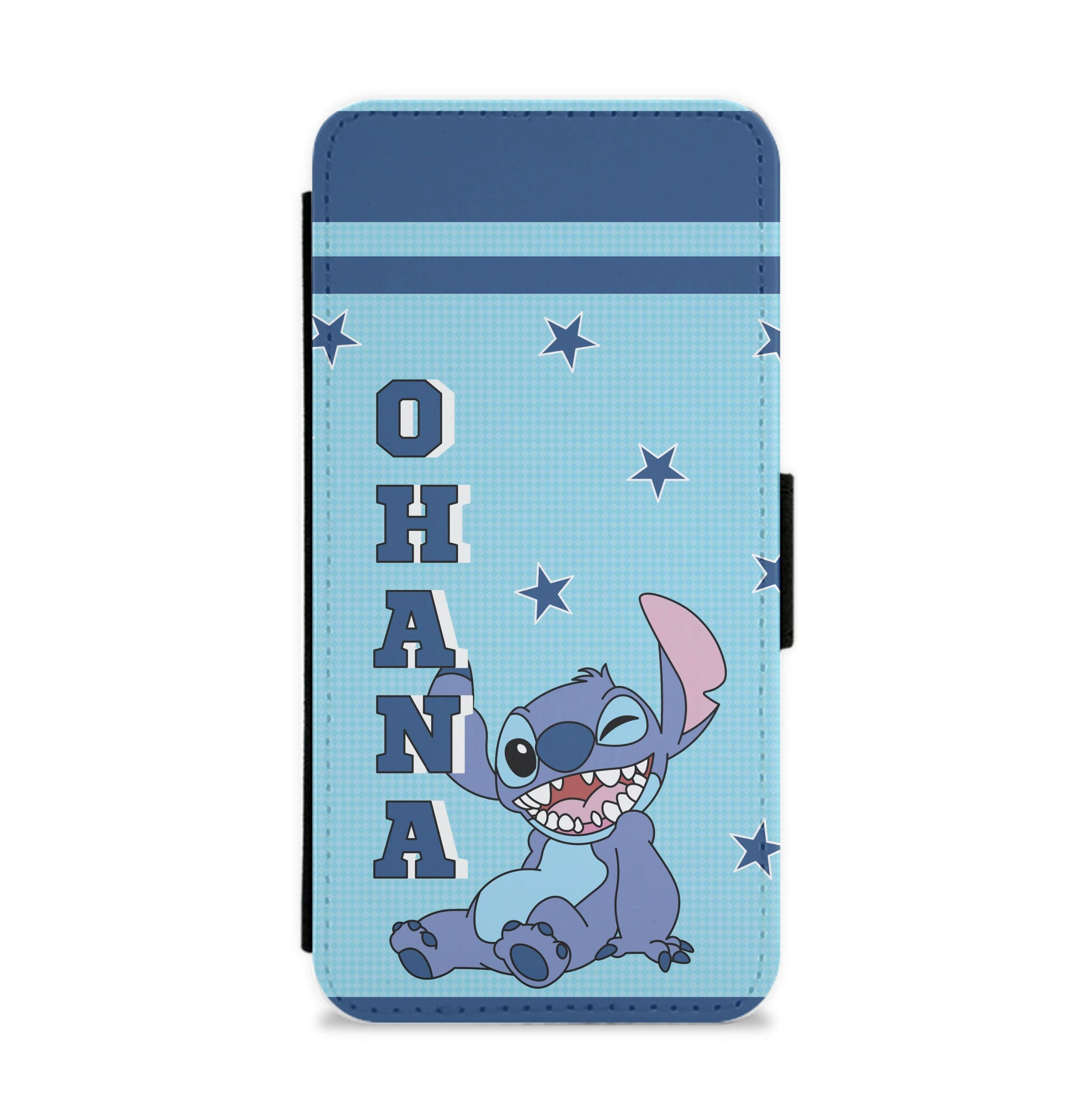 Blue Alien Ohana Flip / Wallet Phone Case