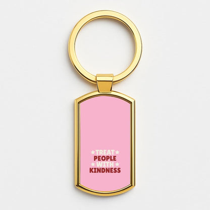 Treat People With Kindness Gold Keyring