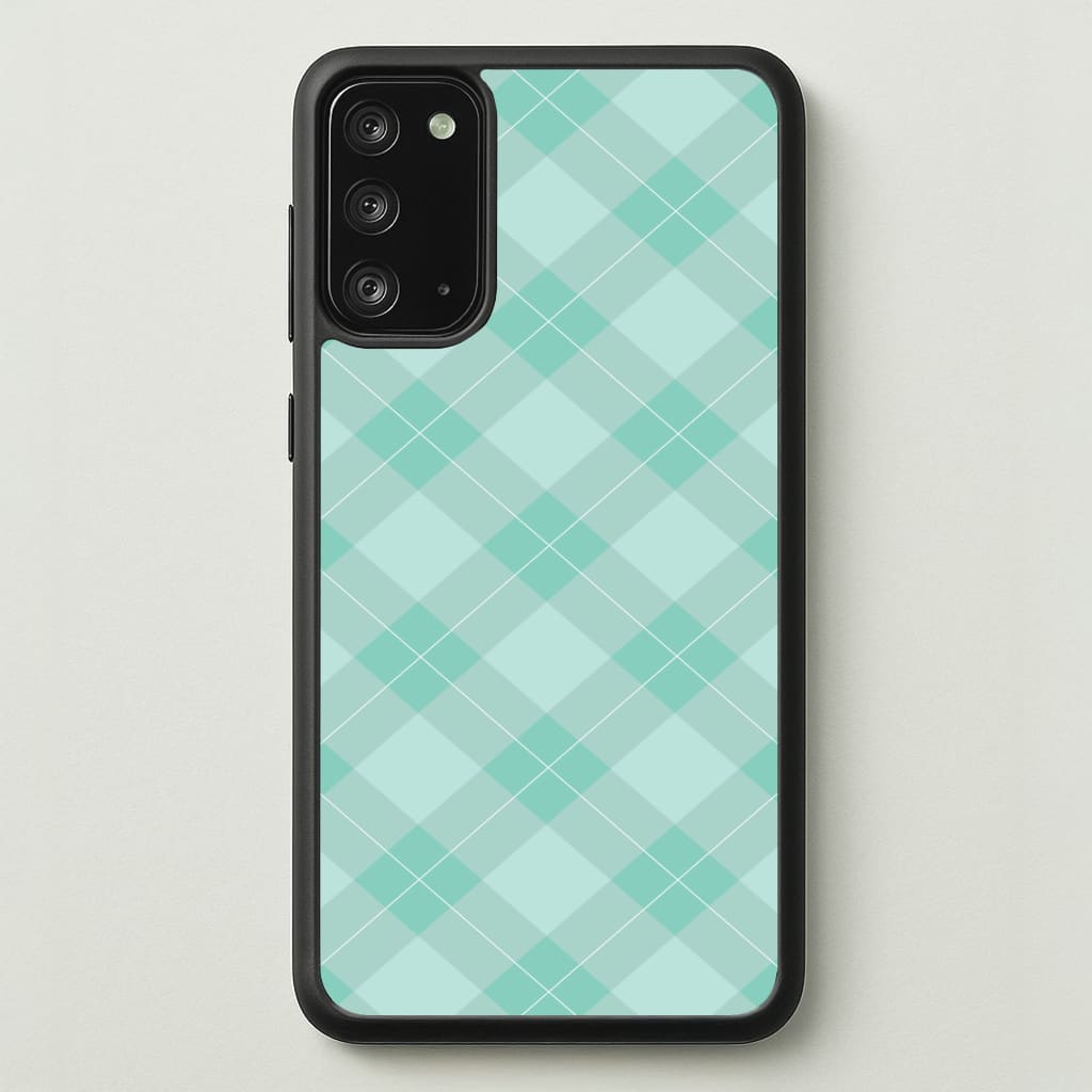 Light Cyan Tartan Christmas Pattern Galaxy Note 20 Case