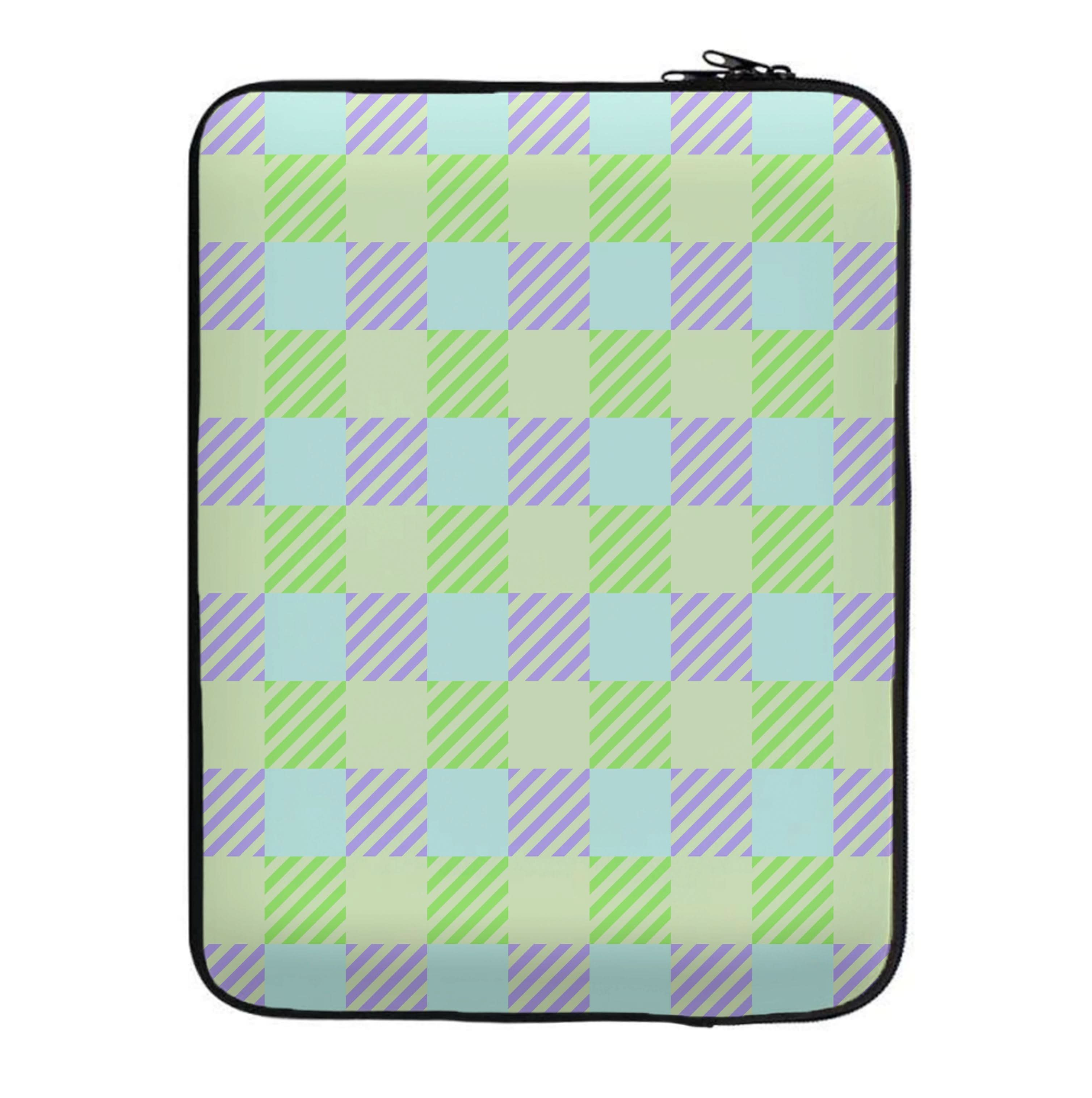 Green And Purple Checkered Laptop Sleeve