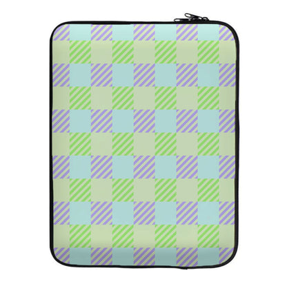 Green And Purple Checkered Laptop Sleeve