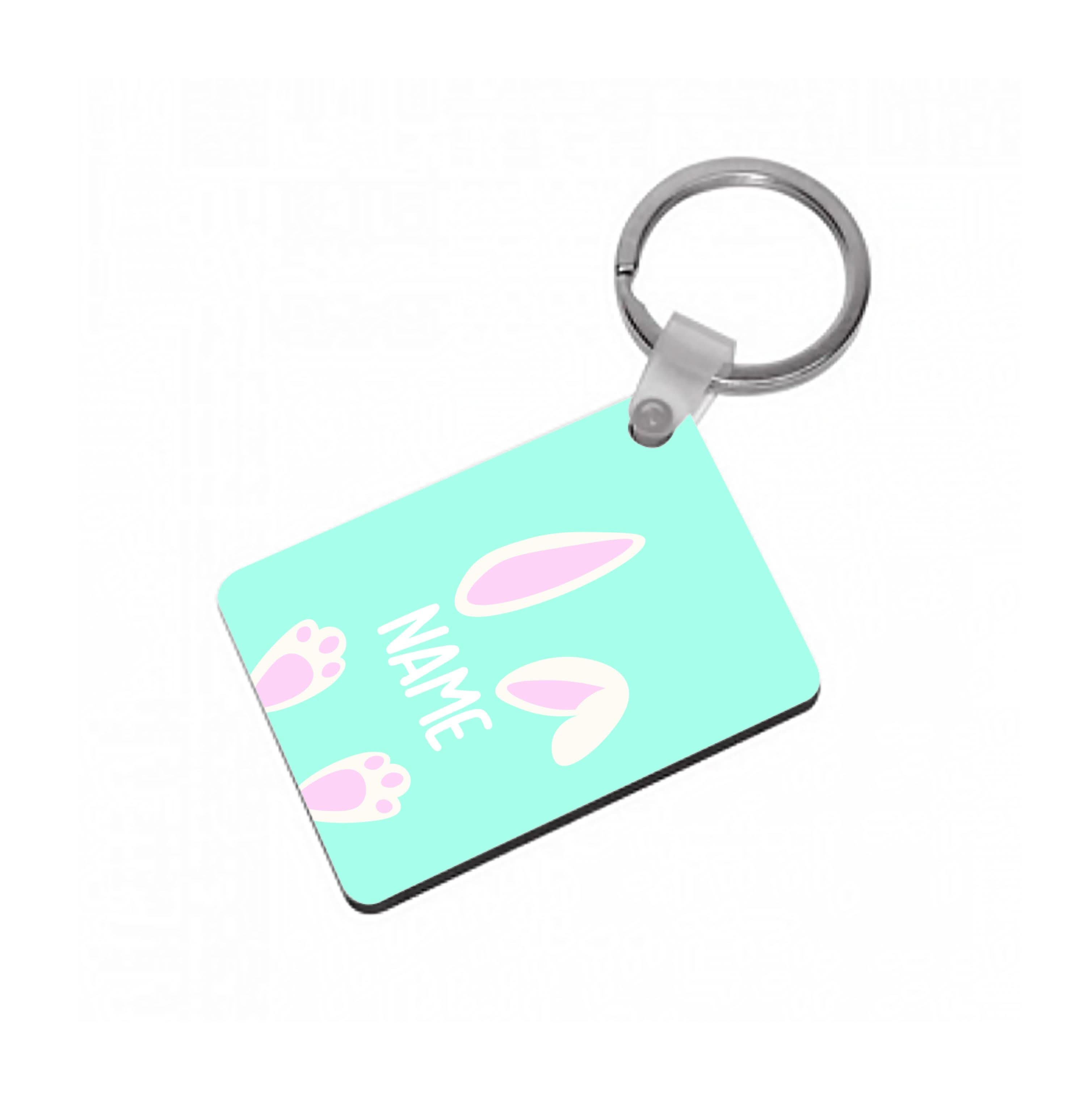 White Bunny Personalised Keyring