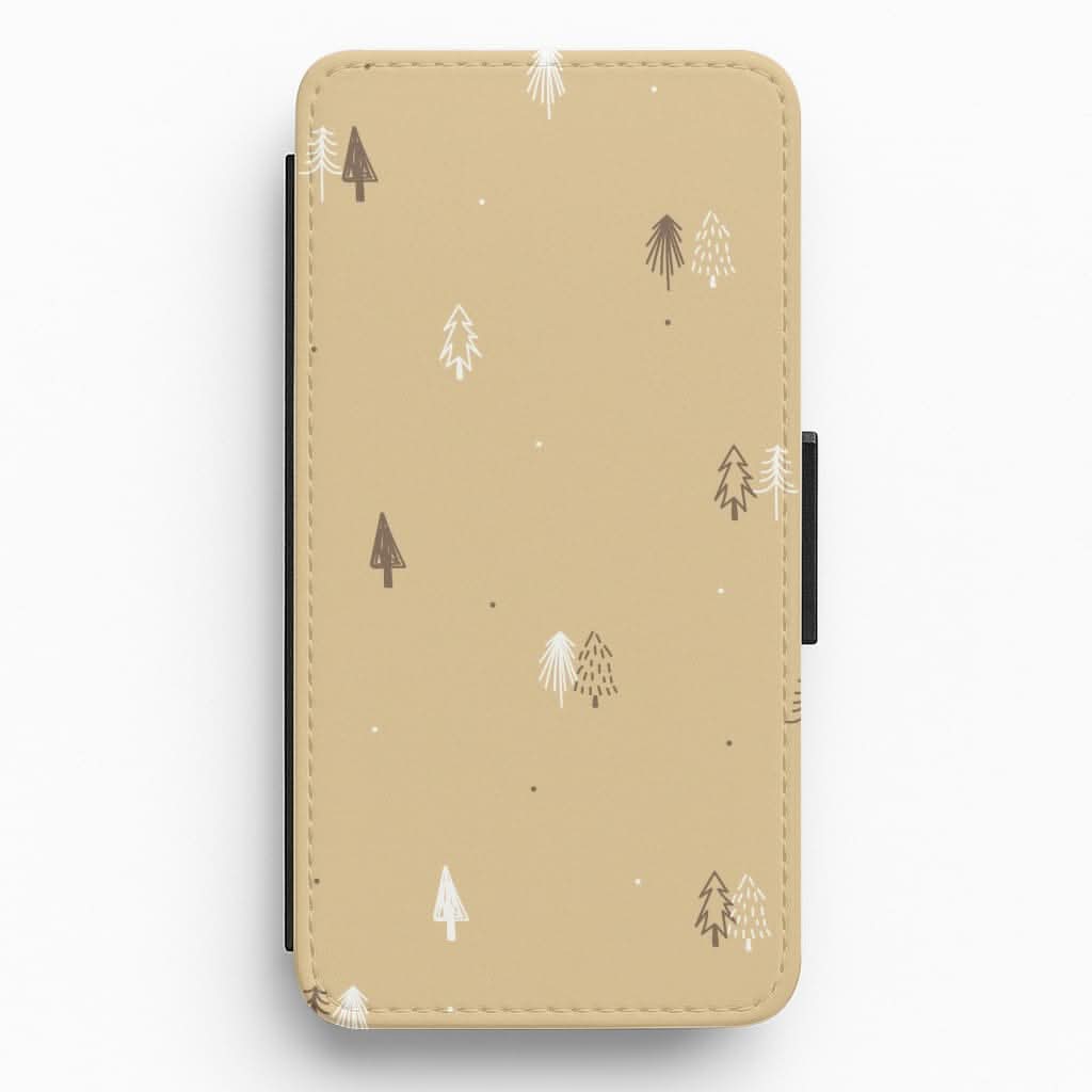 Minimal Christmas Trees Pattern Flip / Wallet Phone Case