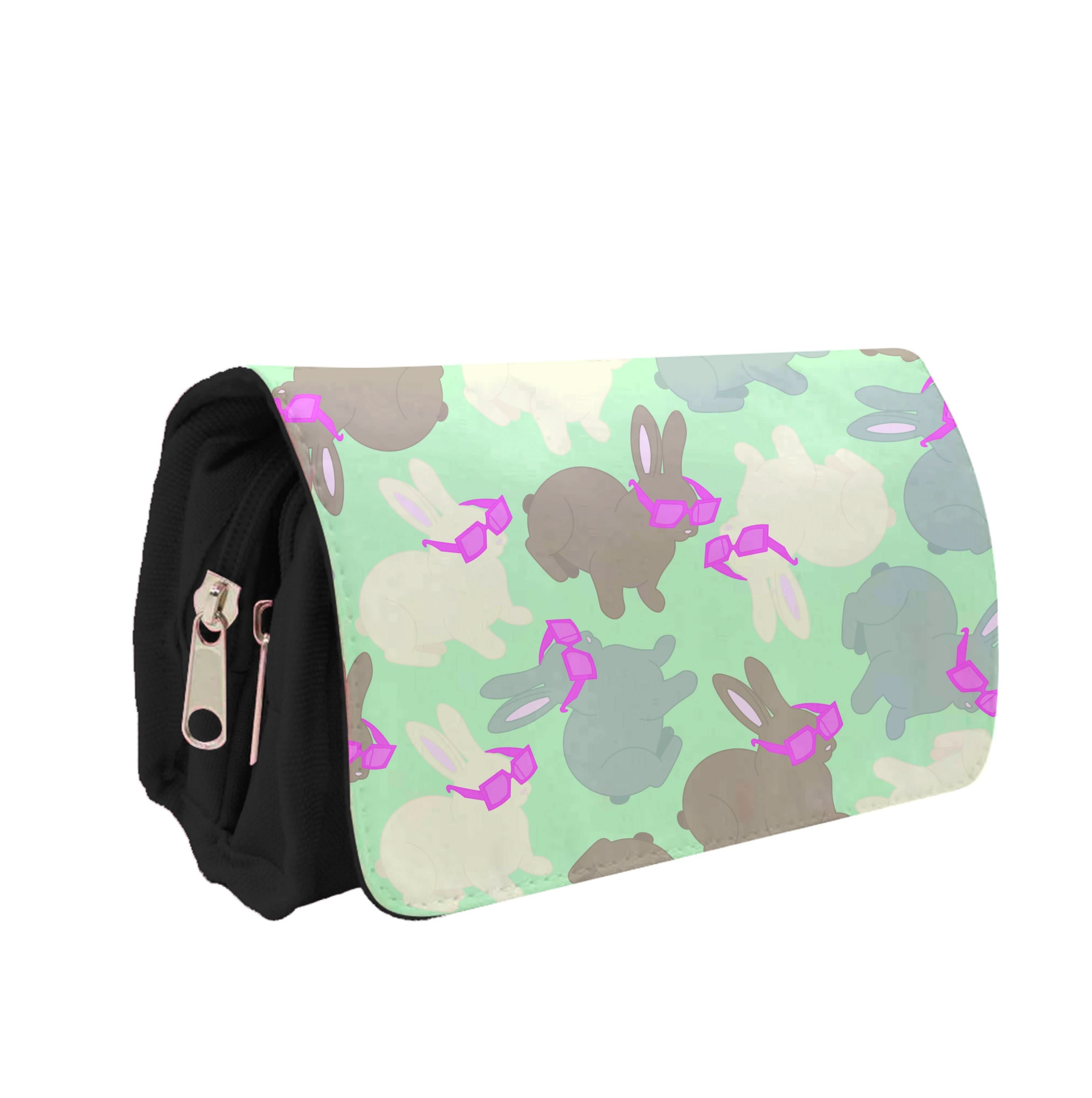 Bunny With Glasses Pattern Pencil Case