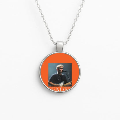 Fender Orange Song List Circle Necklace