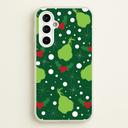 Green Creature Christmas Pattern Galaxy A54 Case