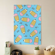 Pencils And Scribbles Pattern Poster 1