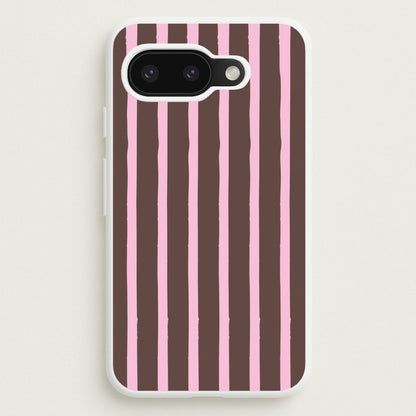 Chocolate & Strawberry Stripes Google Pixel 9a Case