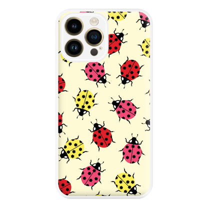  Ladybugs With Flower Spots Pattern iPhone 14 Pro Case