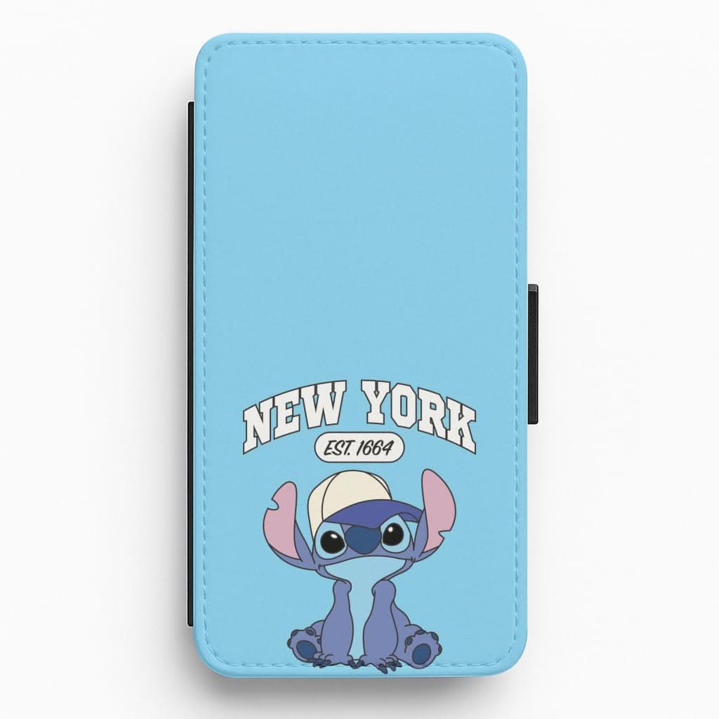 New York Blue Alien Flip / Wallet Phone Case