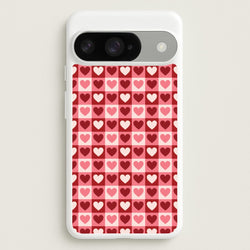 Pink Tartan Love Hearts Pattern Google Pixel 10 / 10 Pro Case