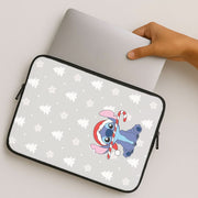 Cute Blue Alien Candycane Laptop Sleeve 2
