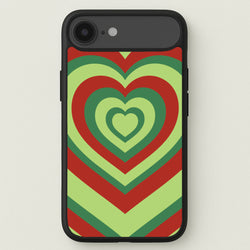 Red And Green Trippy Heart Christmas Pattern iPhone 17 Air Case