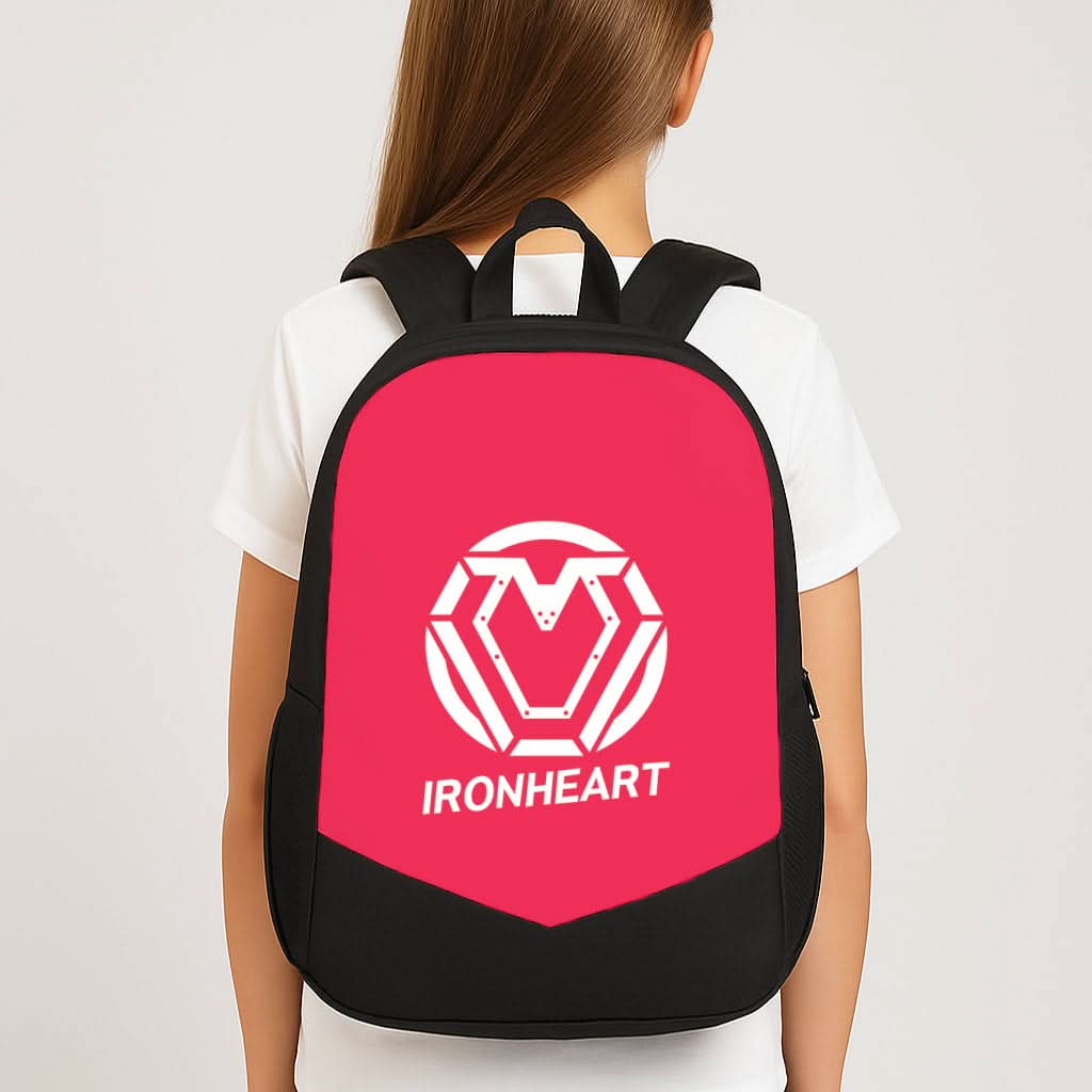 Metal Heart Symbol School Bag