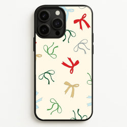 Coquette Christmas Bows Pattern iPhone 13 Pro Max Case