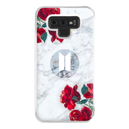 K-Pop Band Logo Marble Roses Phone Case