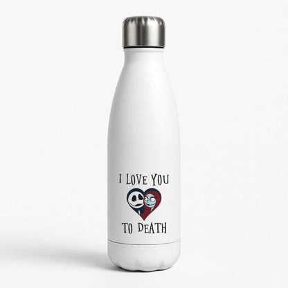 I Love You To Death Heart White Water Bottle