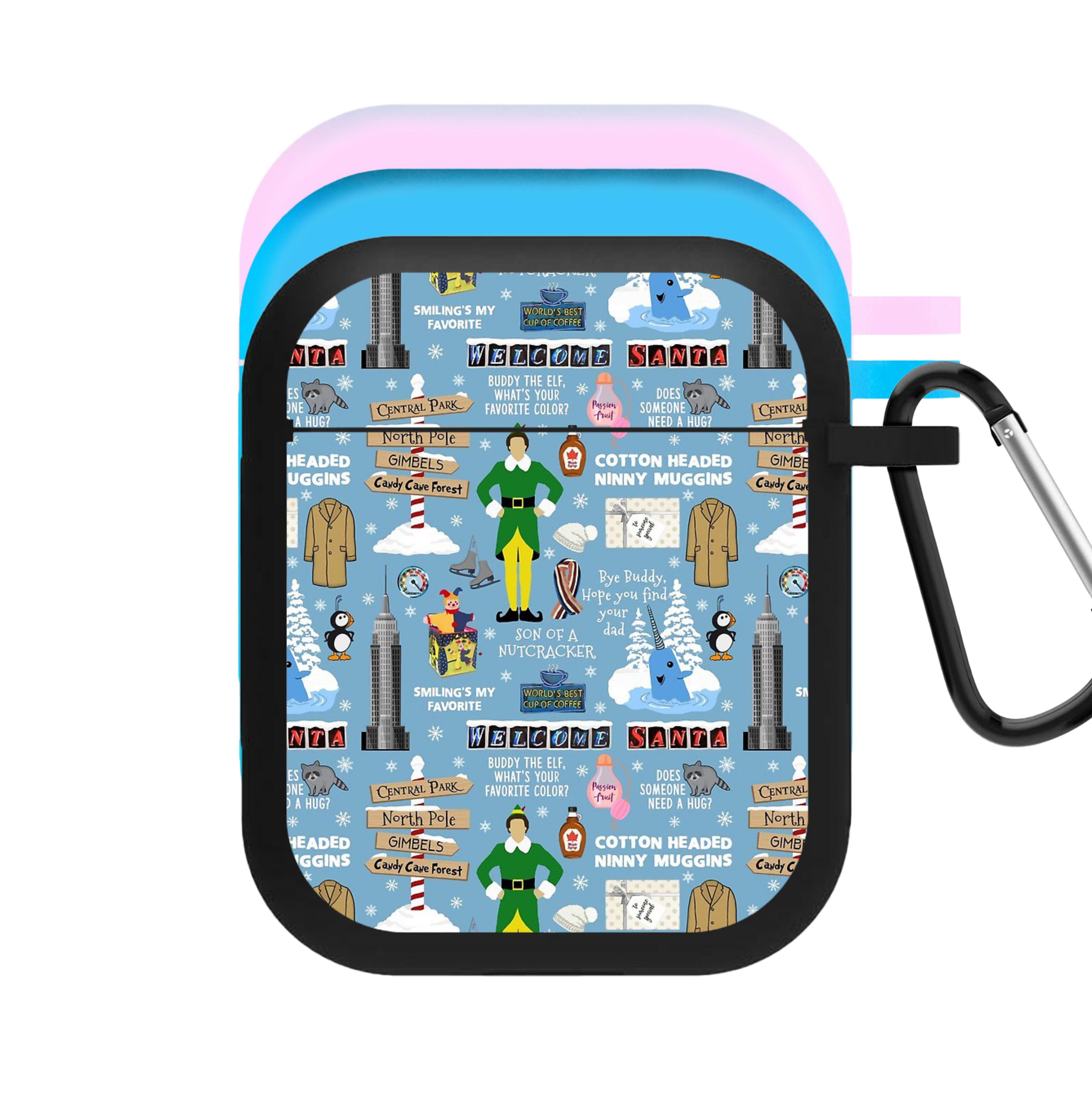 Blue Buddy The Elf Pattern AirPods Case