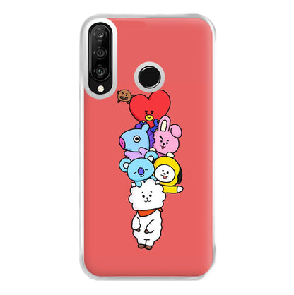 Red BT21 - RJ, Mang, Koya, Chimmy, Cooky, Shooky, Tata - K Pop Phone Case