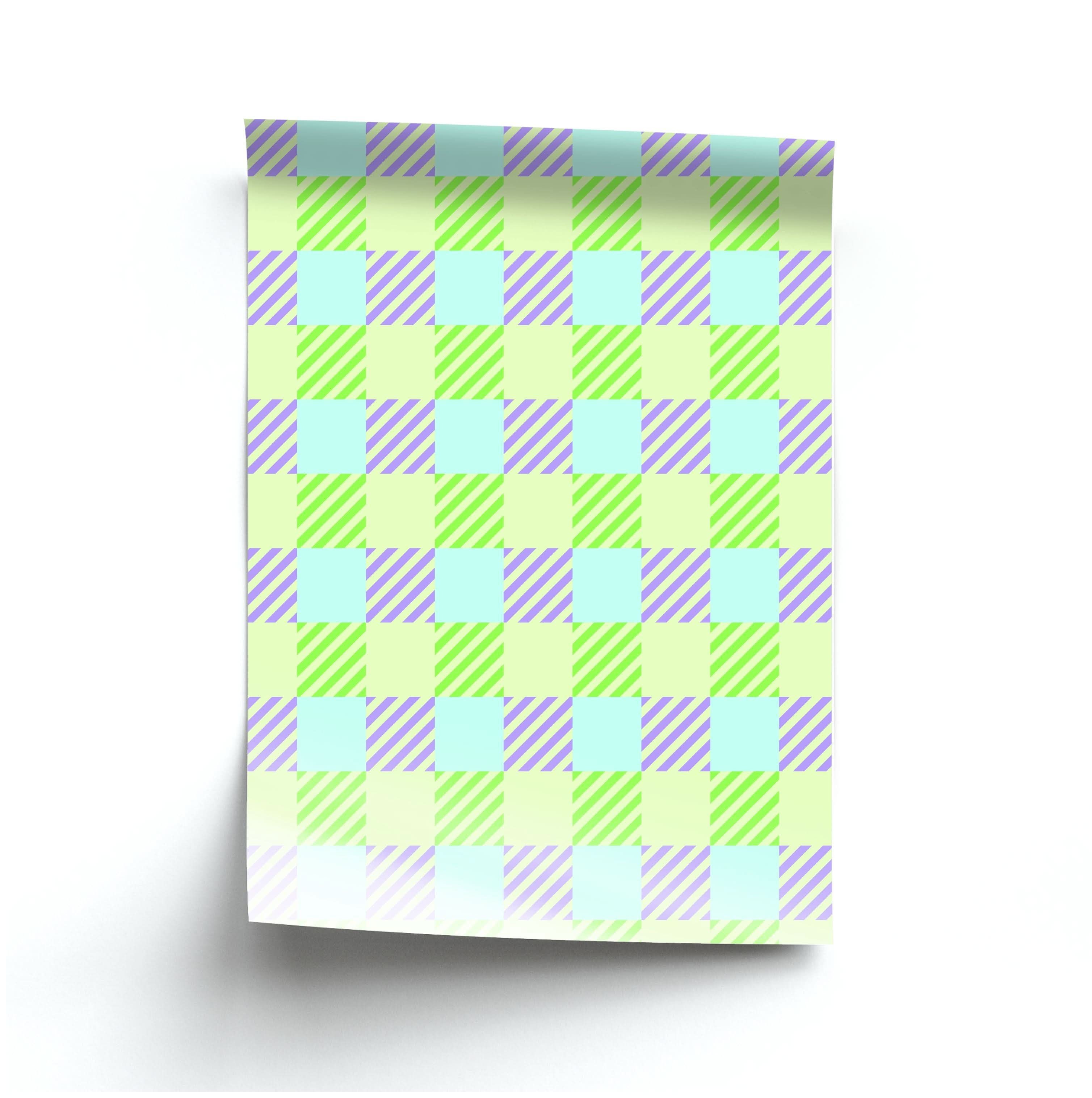 Green And Purple Checkered Poster