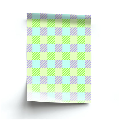 Green And Purple Checkered Poster