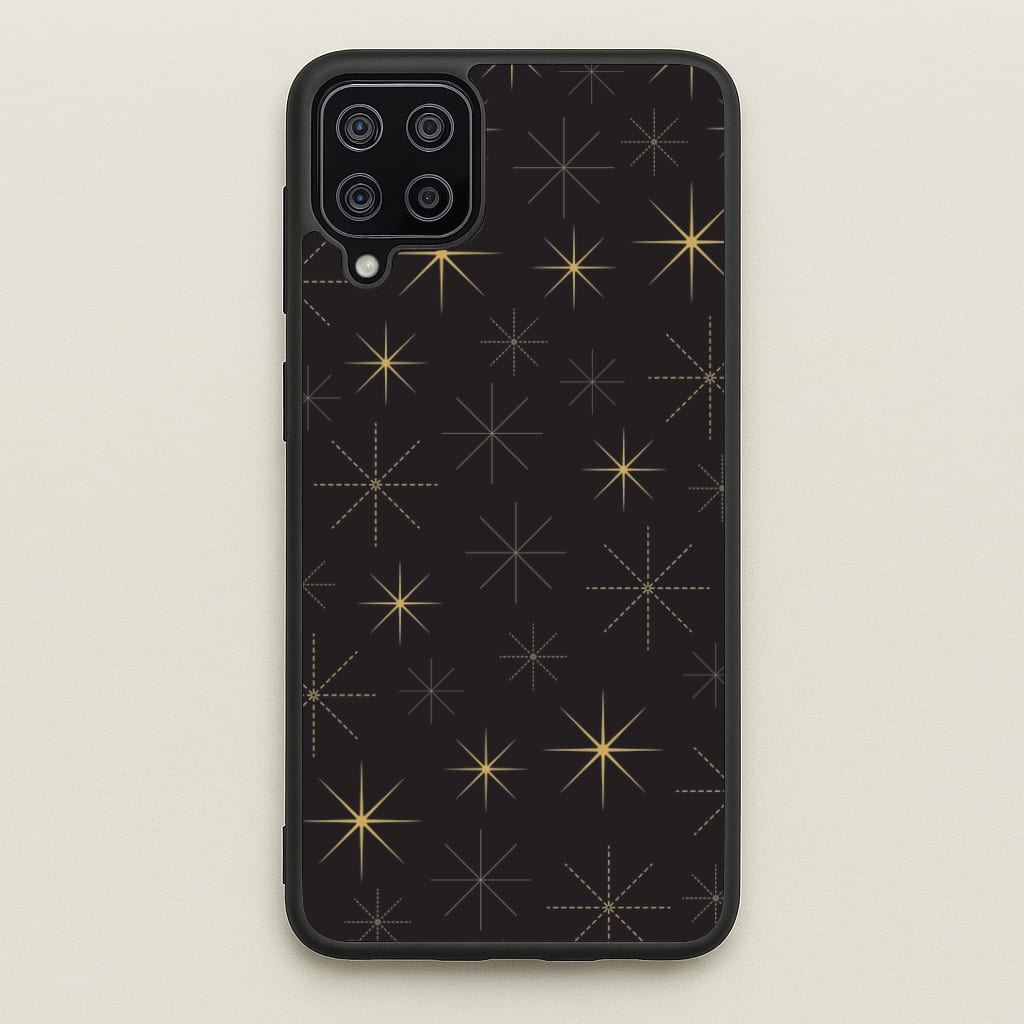 Christmas Gold Stars Pattern Galaxy A12 Case
