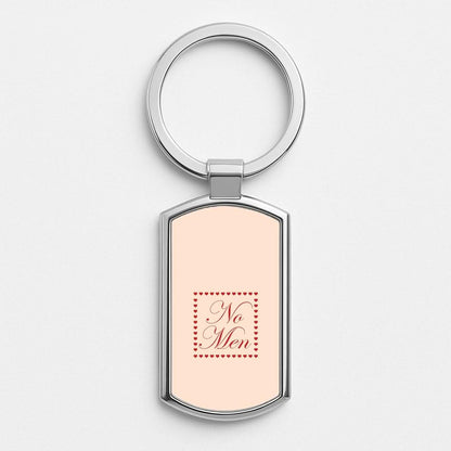 No Men Silver Metal Keyring
