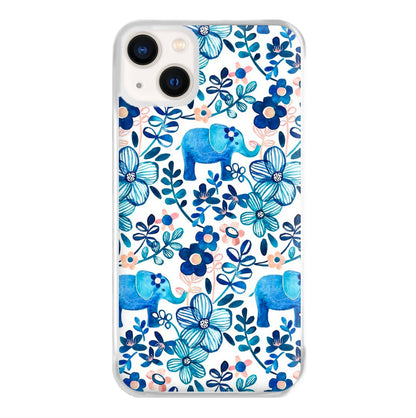 Elephant and Floral Pattern Phone Case