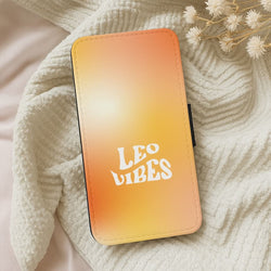 Leo Vibes Gradient Zodiac Leather Phone Case