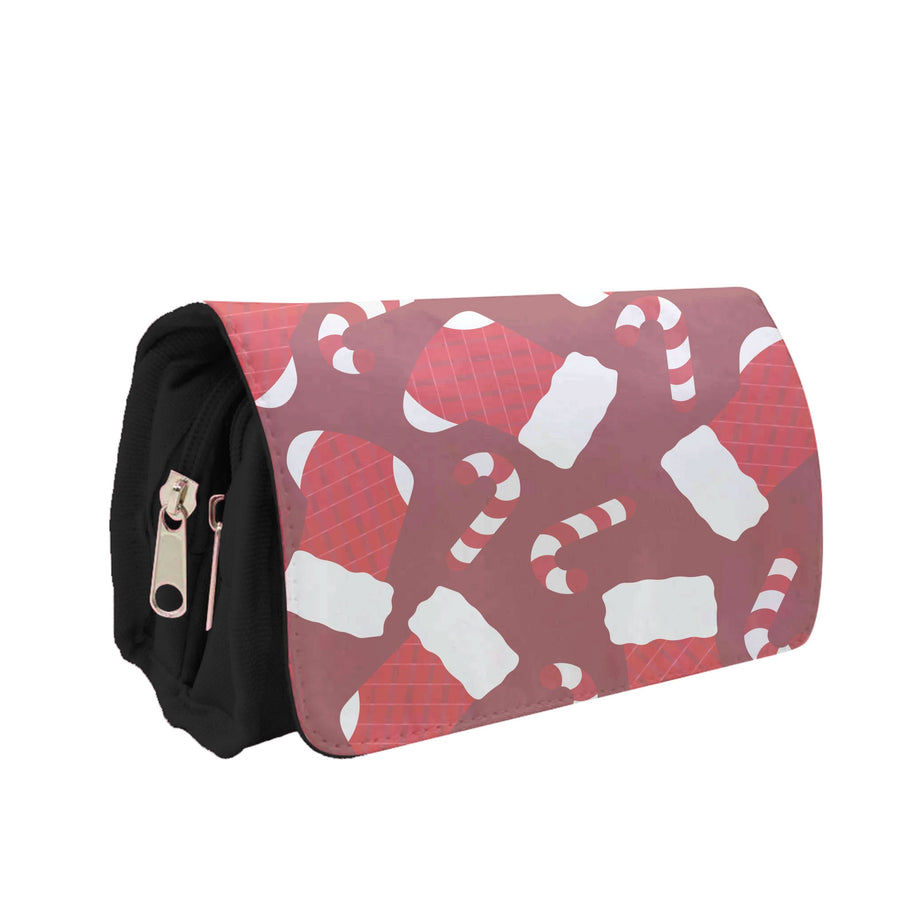 Red Stocking Pattern Pencil Case