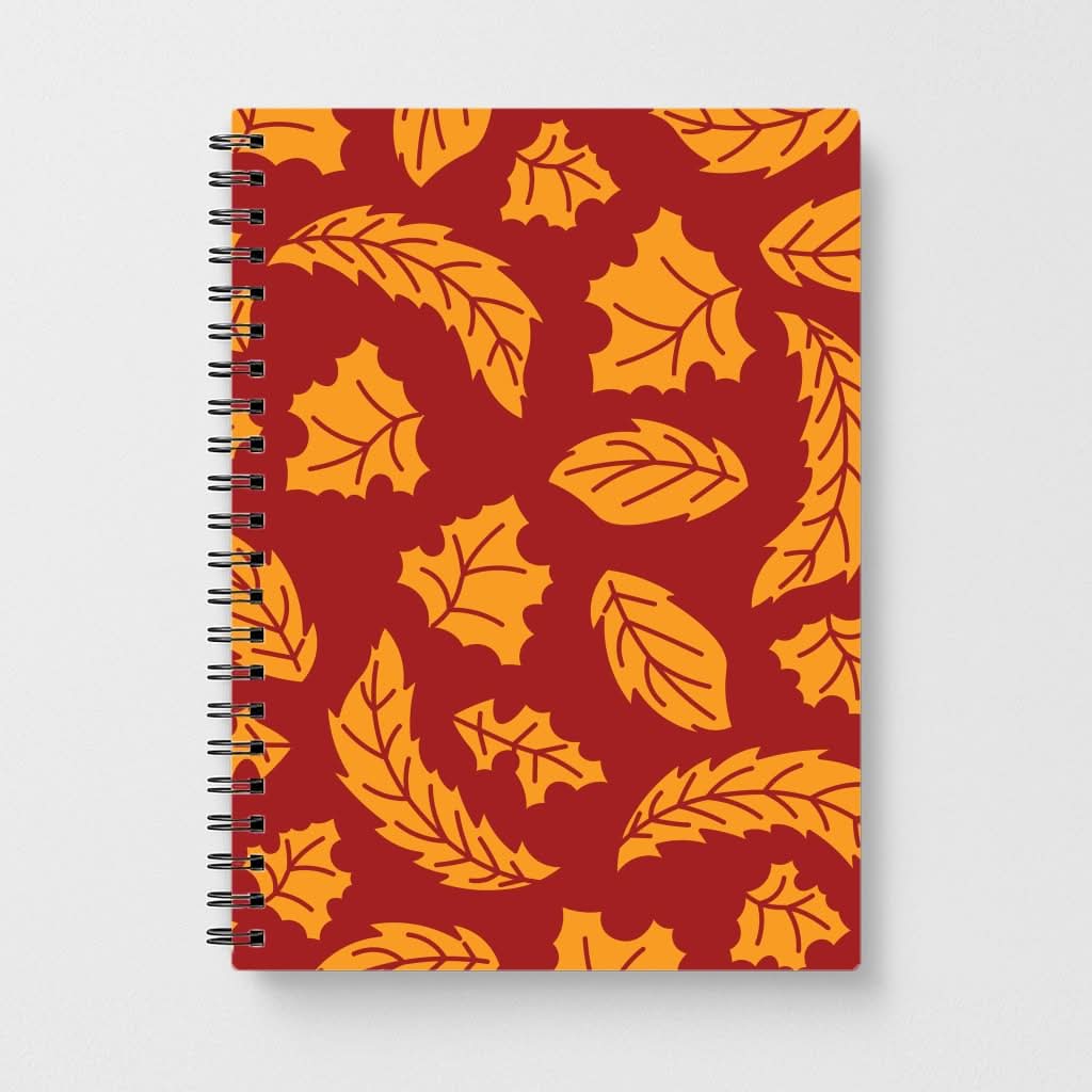 Orange Leaves Pattern Notebook