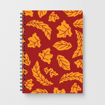 Orange Leaves Pattern Notebook