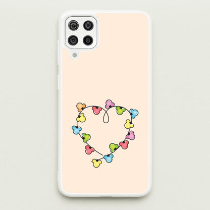 Cartoon Mouse Christmas Fairylights Heart Galaxy A12 Case