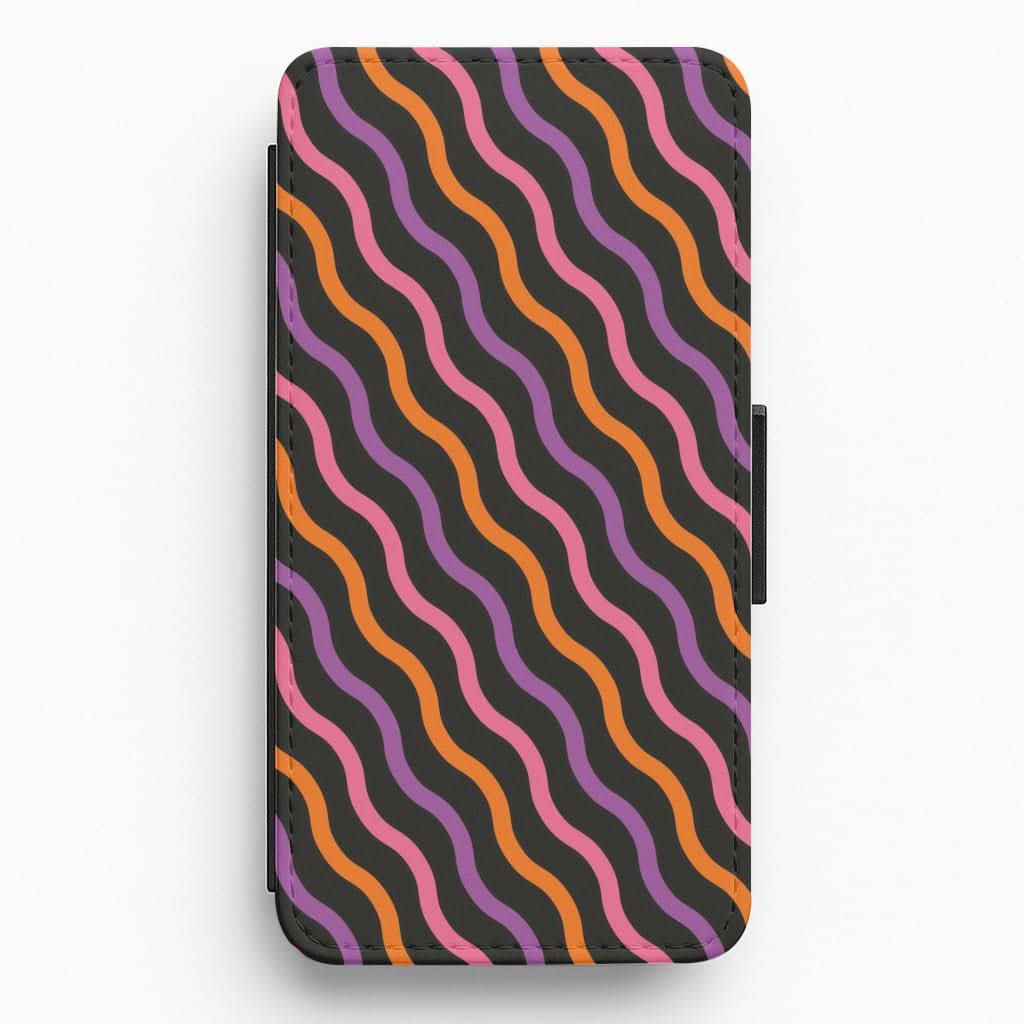 Wavy Abstract Halloween Pattern Flip / Wallet Phone Case