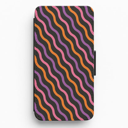 Wavy Abstract Halloween Pattern Flip / Wallet Phone Case