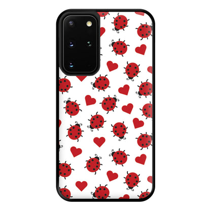 Ladybugs And Hearts Pattern Galaxy S20 Plus Case