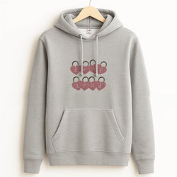 Rose Padlocks  Unisex Grey Hoodie