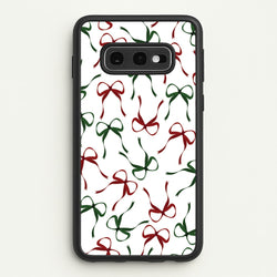 Red And Green Coquette Christmas Bows Pattern Galaxy S10e Case