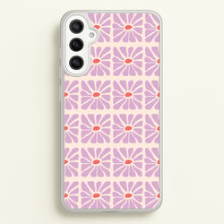 Square Abstract Flowers Mauve Galaxy A34 Case