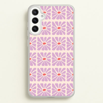 Square Abstract Flowers Mauve Galaxy A36 Case
