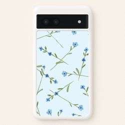 Baby Blue Floral Pattern Google Pixel 7a Case