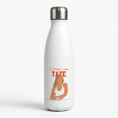 I Know Love Pattern White Water Bottle