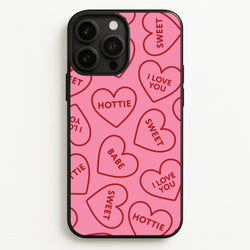 Quote Love Hearts Pattern iPhone 13 Pro Max Case